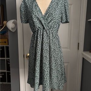 Green Floral Summer Mini Cover up Dress